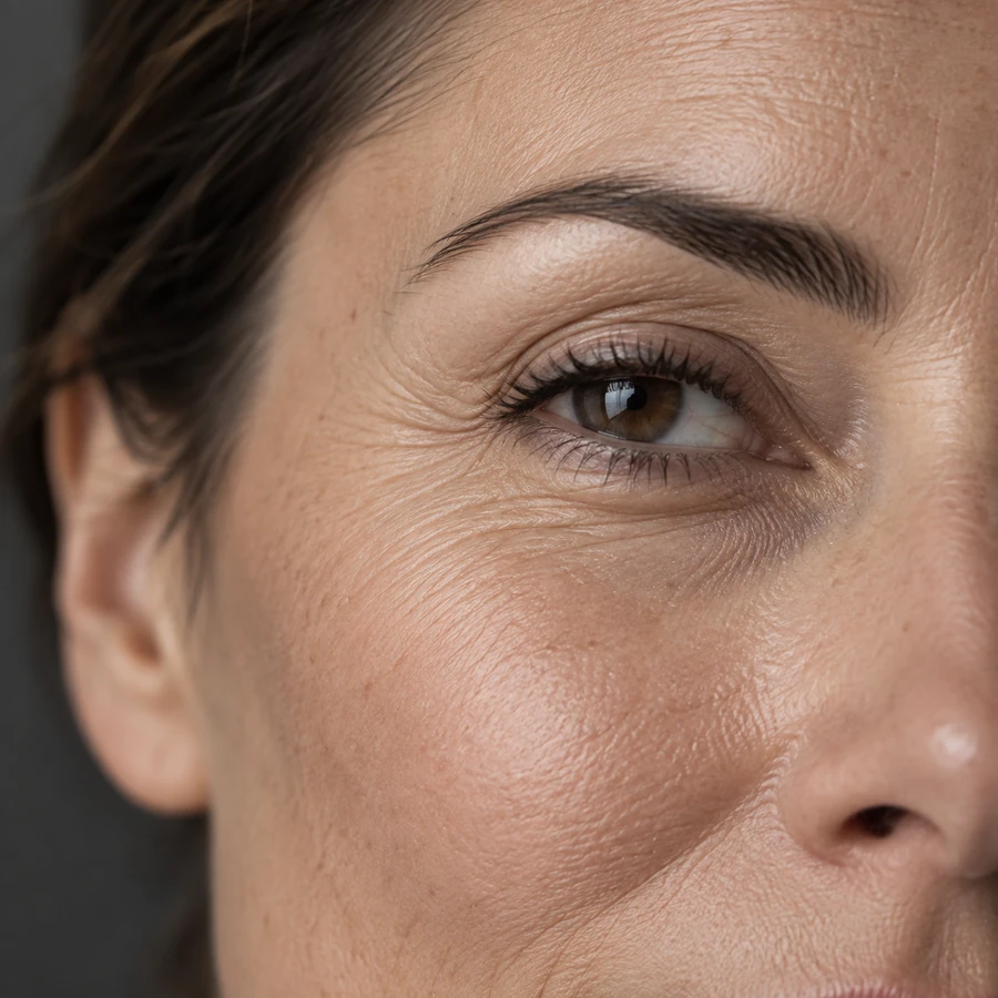 Detalle de líneas finas y textura facial